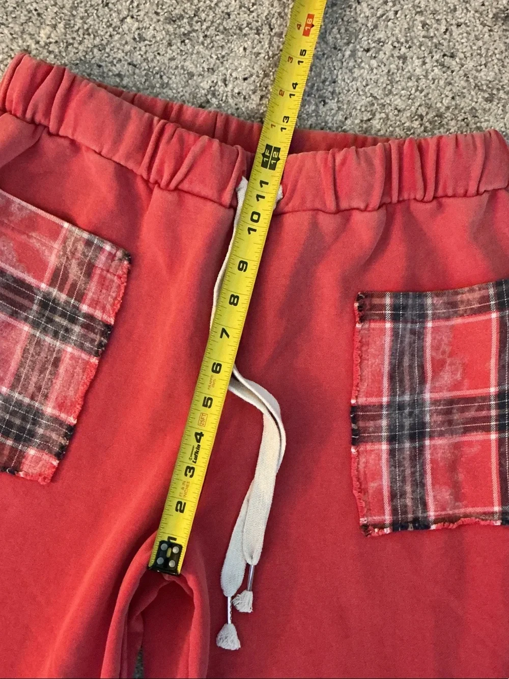 POL Wide-Leg Red Lounge Pants with Plaid Pockets - Picture 6 of 10